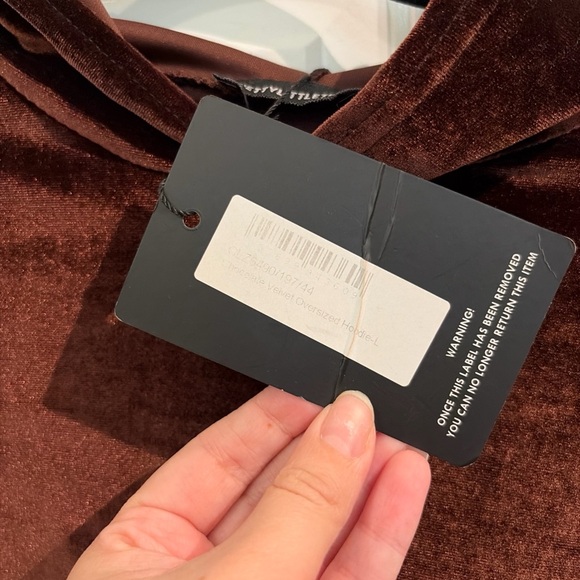 Brown Velvet Hoodie - Picture 3 of 6